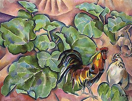 Vladimir Davidovich Baranoff-Rossine : Cockerel and Rhubarb