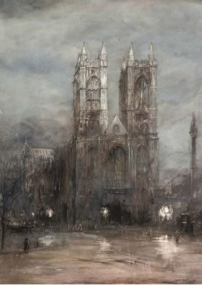 Herbert John Finn : Westminster after a rainstorm