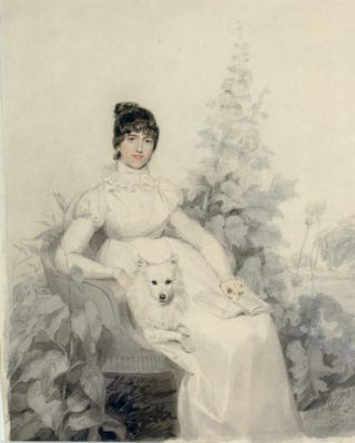 Thomas Heaphy : Portrait of Miss Godfrey, full-length, seated with her dog