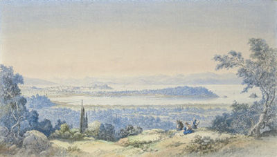 Joseph (Giuseppe) Schranz : View of Corfu from the south