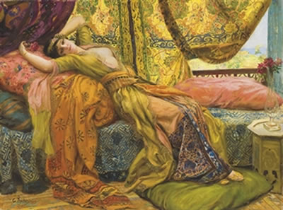 Georges Antoine Rochegrosse : Reclining beauty