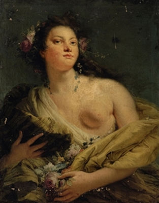 Giovanni Battista Tiepolo : Portrait of a lady as Flora