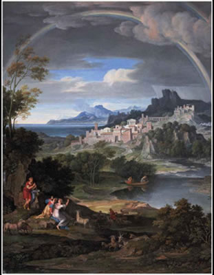 Joseph Anton Koch : Heroische Landschaft mit Regenbogen