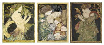 Robert Anning Bell : THREE GESSO PANELS