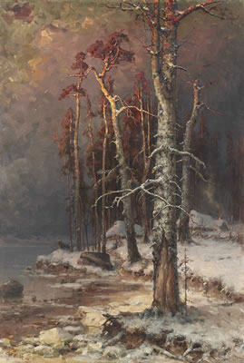 Juli Yulevich Klever Jr : Winter in the forest near Lake Peipus