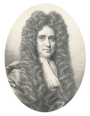 Thomas Forster : Portrait of John Blackstone (1649-1716) aged 58, bust-length, in a long-flowing wig