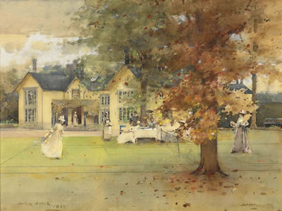 Arthur Melville : The Lawn Tennis Party at Marcus