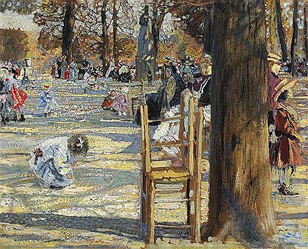 Isaak Israelevitch Brodsky : The Luxembourg Gardens in spring