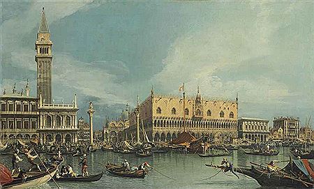 Canaletto : The Molo, Venice, from the Bacino di San Marco