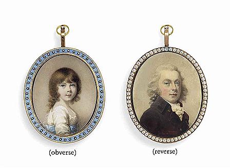 Abraham Daniel : A double-sided miniature of Sarah Bayly as a child and her father Zachary (2)