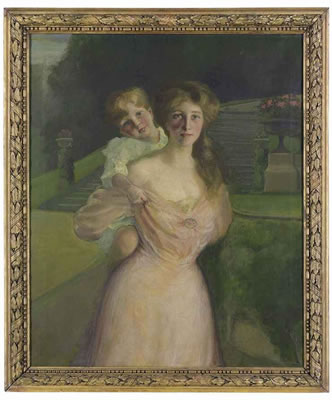 Pierre Troubetzkoy : Portrait of Edith, Marchioness of Londonderry, with Viscount Castlereagh