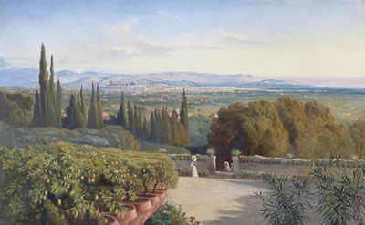 Edward Lear : View of Florence from Villa Petraja