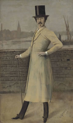 Walter Greaves : Portrait of James McNeill Whistler, standing, full-length