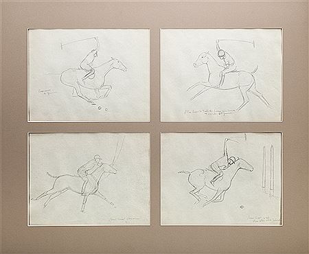 Paul Desmond Brown : Eight Polo Player Drawings