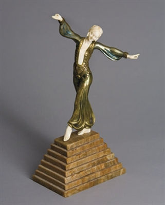 Samuel Lipchytz : STATUETTE CHRYSELEPHANTINE, VERS 1920