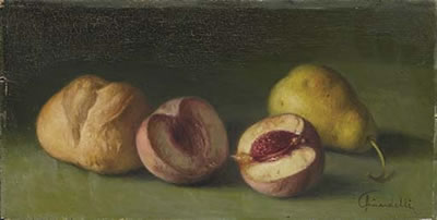 Vincenzo Ghirardelli : Still life with peach; and Still life with peanuts. (2)