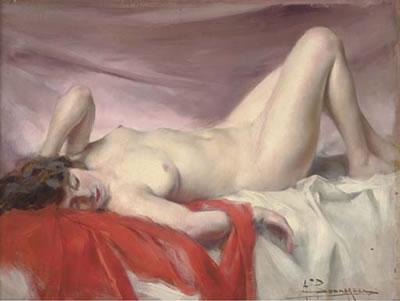 Alexandre Francois Bonnardel : Reclining nude