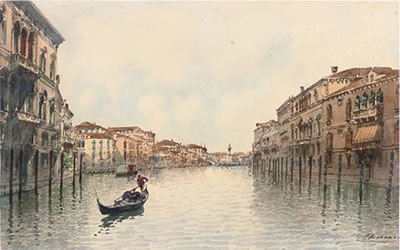 Andrea Biondetti : On he Grand Canal, Venice