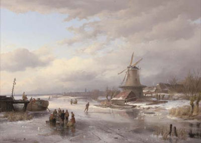 Anton Braakman : Refreshments on a frozen Dutch waterway