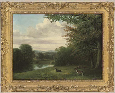 Tom Hold : A herd of deer, early evening