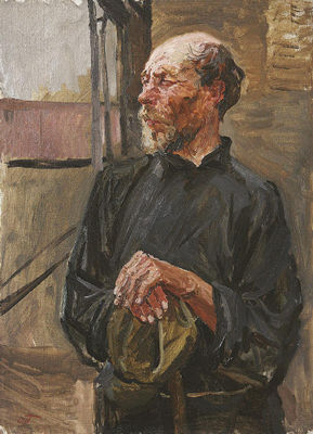 Arkadi Aleksandrovich Plastov : Portrait of Nikolai Volkov