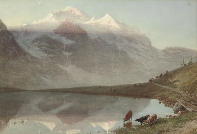 William Collingwood : The Jungfrau at sunrise