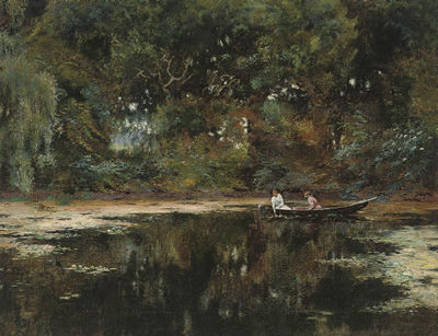 Carl Carlsen : Rowing on the lily pond