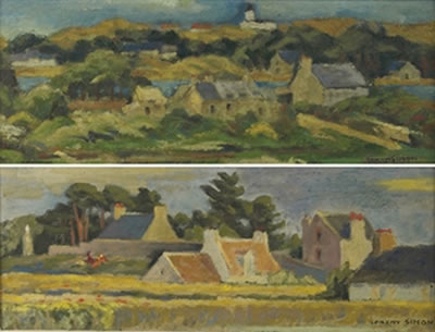 Robert Simon : Groupe de fermes au Morbihan; and Morbihan - village bleu