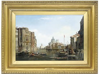 Alfred Pollentine : THE GRAND CANAL WITH SANTA MARIA DELLA SALUTE, VENICE