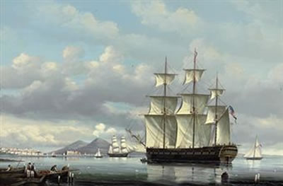 Salvatore Colacicco : The American ships Ontario and Liberty both depicted off Naples (one illustrated)