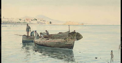 Vincenzo Loria : Fishermen on the Bay of Naples