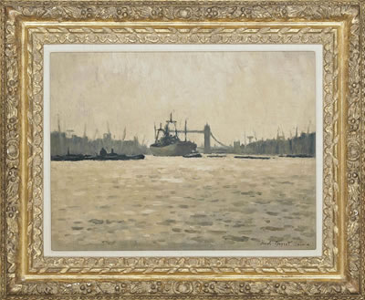 Hugh Boycott Brown : The Thames with Tower Bridge in the distance