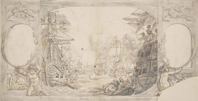 Edward Francis Burney : Study for the 'Attack on Copenhagen'