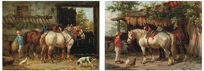 Willem Bogaard : Feeding the horses; and The end of the day (2)