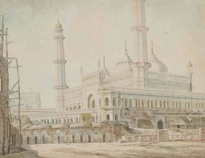 Thomas Longcroft : The Mosque adjacent to the Imambara of Nawab Asaf-ud-daulah, Lucknow