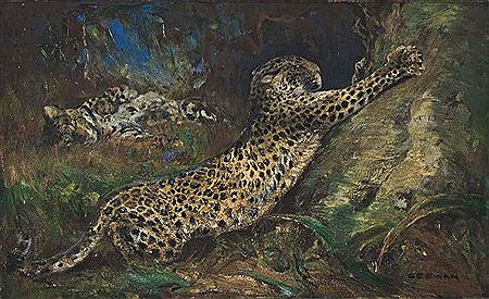 Cuthbert Edmund Swan : Contentment - leopards