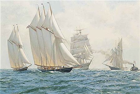 Anthony D (AD) Blake : THE KAISER'S CUP: THE AMERICAN THREE-MASTED SCHOONER ATLANTIC AT THE START OF THE TRANSATLANTIC RACE, 17TH MAY, 1905