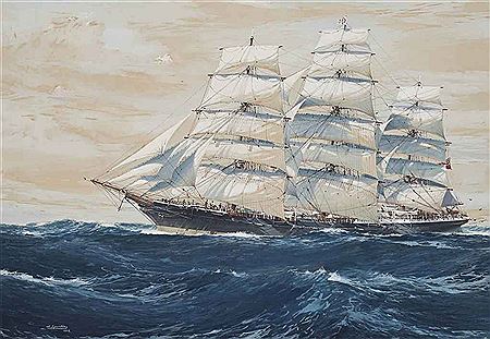 John Jack Robert Charles Spurling : THE AUSTRALIAN CLIPPER SHIP TORRENS UNDER FULL SAIL