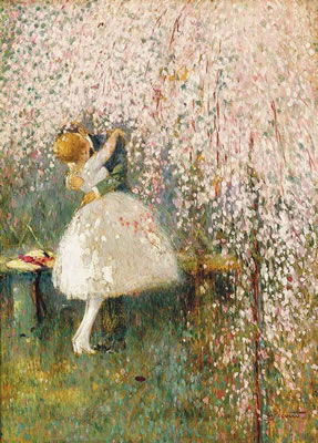 Georges Louis Picard : Romance under the blossom tree