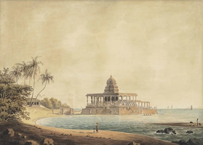 John Gantz : The Choultry in the sea off the Island of Rameswaram