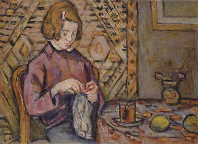 Menachem Shemi : Girl Knitting