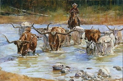 Tom Dorr : 'Longhorn Crossing'