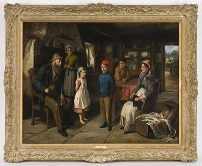 John Wells Smith : Depicting an interior scene of a fisherman's tale