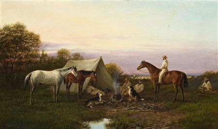 William Wackenbath Short : DROVERS BY THE BILLABONG, 1895