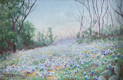 Janet Downie : Bluebonnets and Cactus