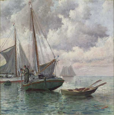 Paul Schumann : Oyster Sloops, Galveston, TX, 1917