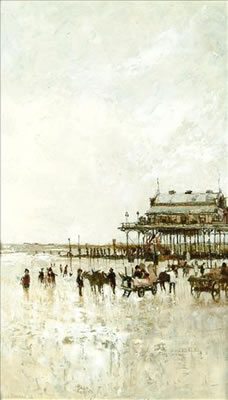 Peter Arthur Brannan : Donkeys by the pier