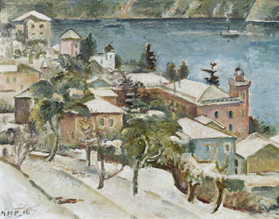 Alfred Heinrich Pellegrini : Castagnola im Schnee