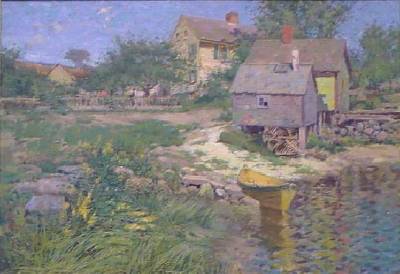 Henry Rodman Kenyon : River Shed with Lobster Traps