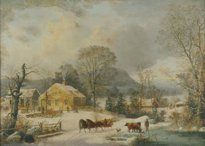 George Durrie : Ketcham Farm in Winter, New Haven